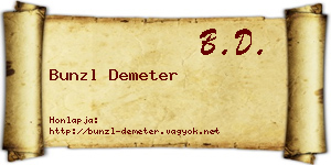 Bunzl Demeter névjegykártya